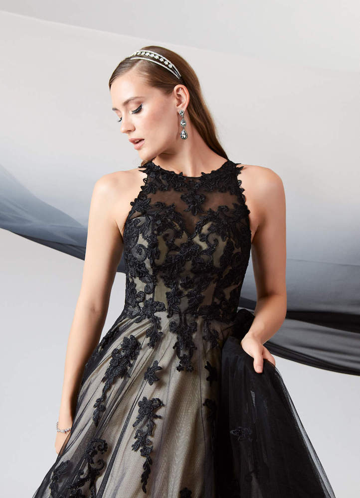 elyessen Diamond White A-Line Sweetheart Lace Tulle Dress