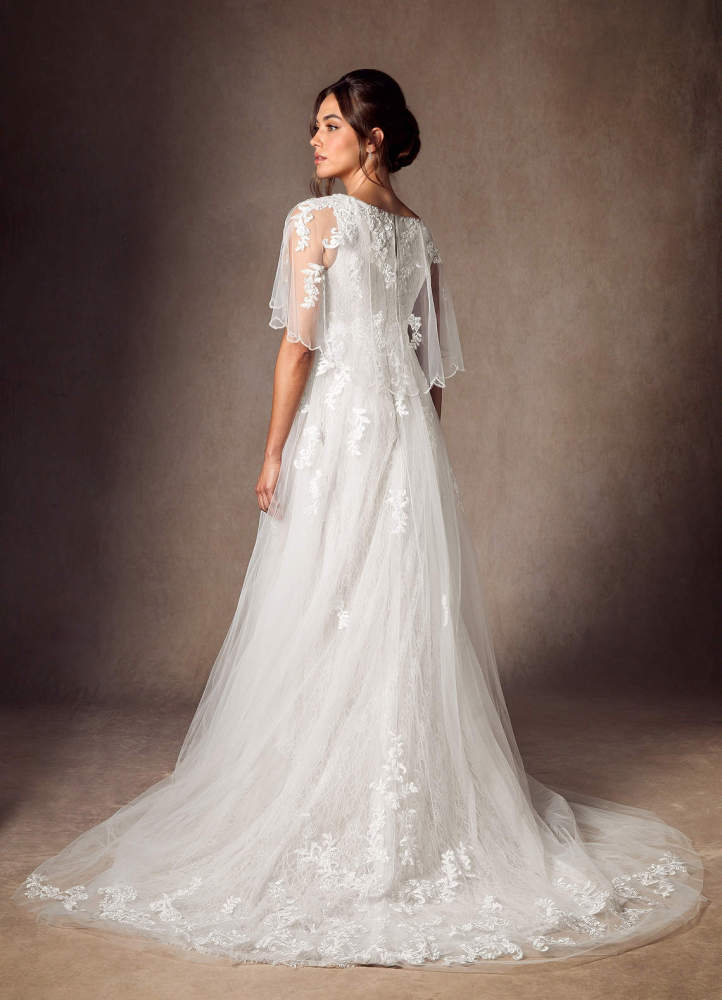 elyessen Renesmee Diamond White A-Line Sequins Tulle Dress