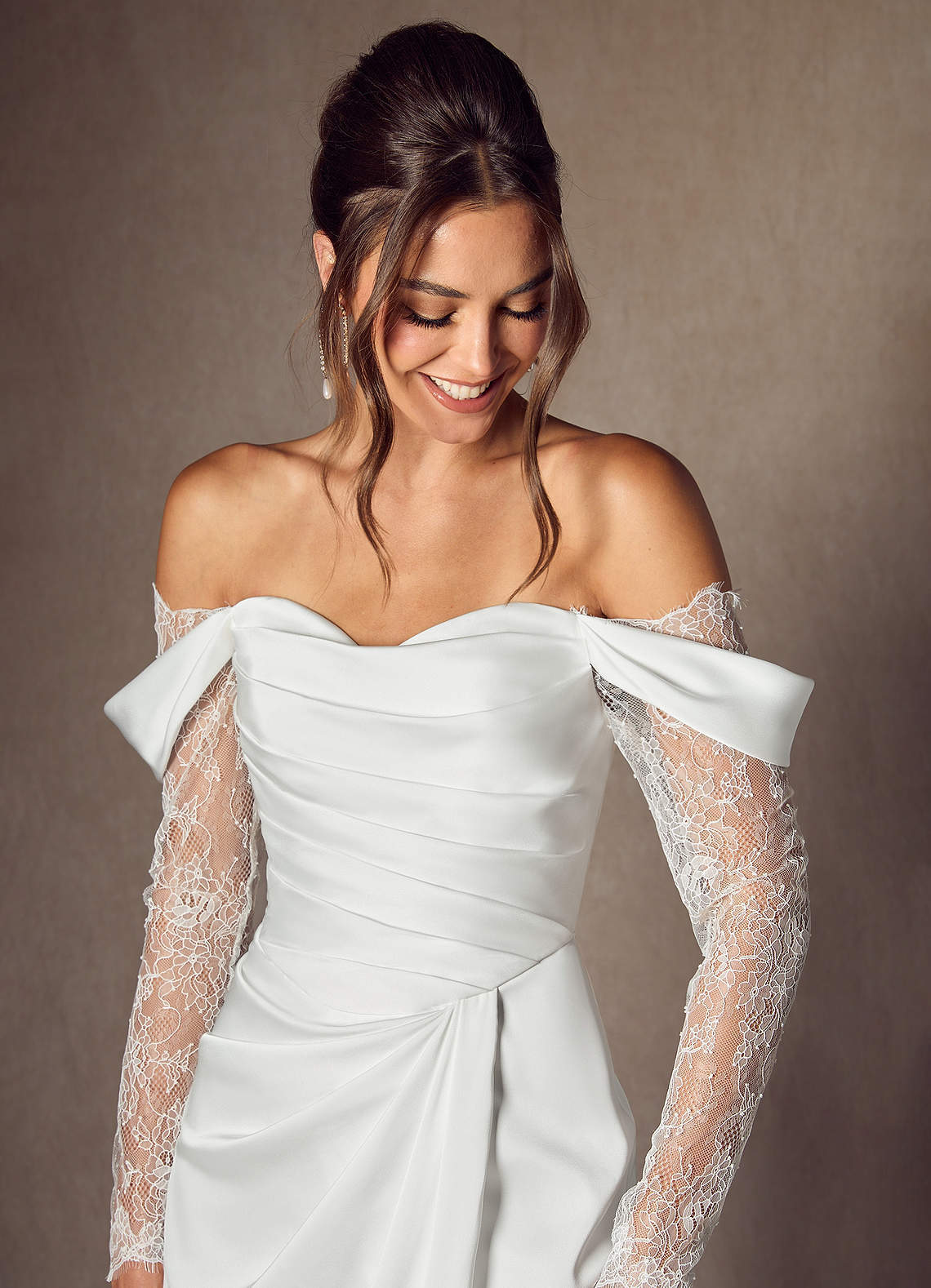 elyessen Alexa Stretch Diamond White A-Line Sweetheart Neckline Lace Dress
