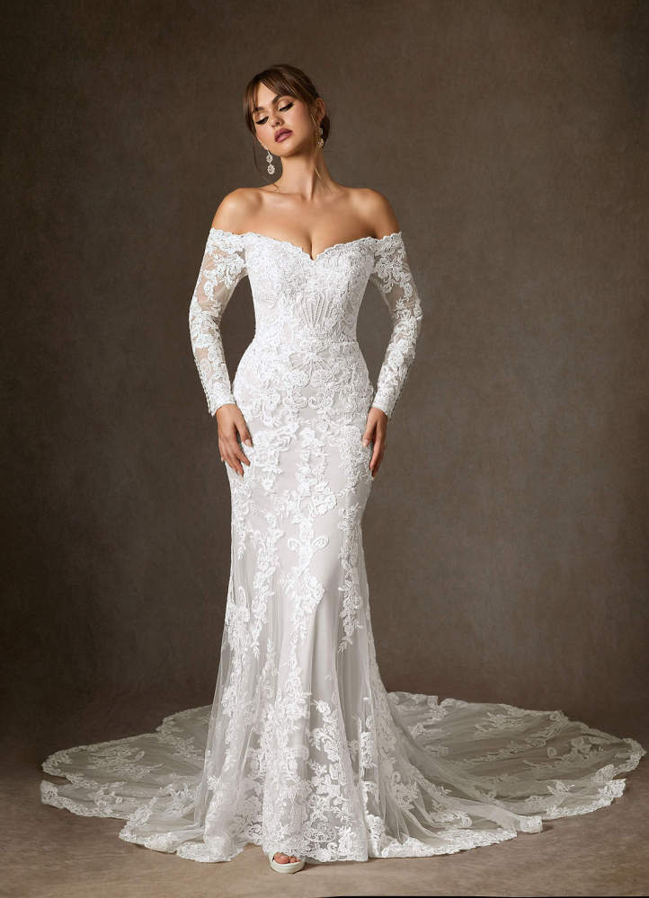 elyessen Empiria Diamond White Mermaid Sequins Tulle Dress