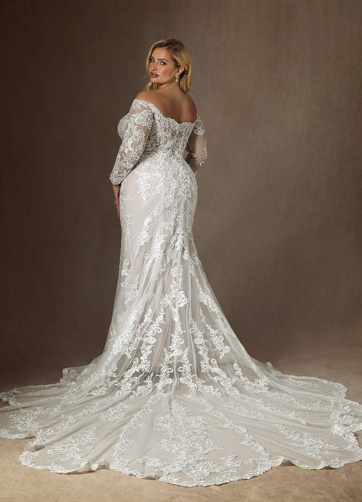 elyessen Empiria Diamond White Mermaid Sequins Tulle Dress
