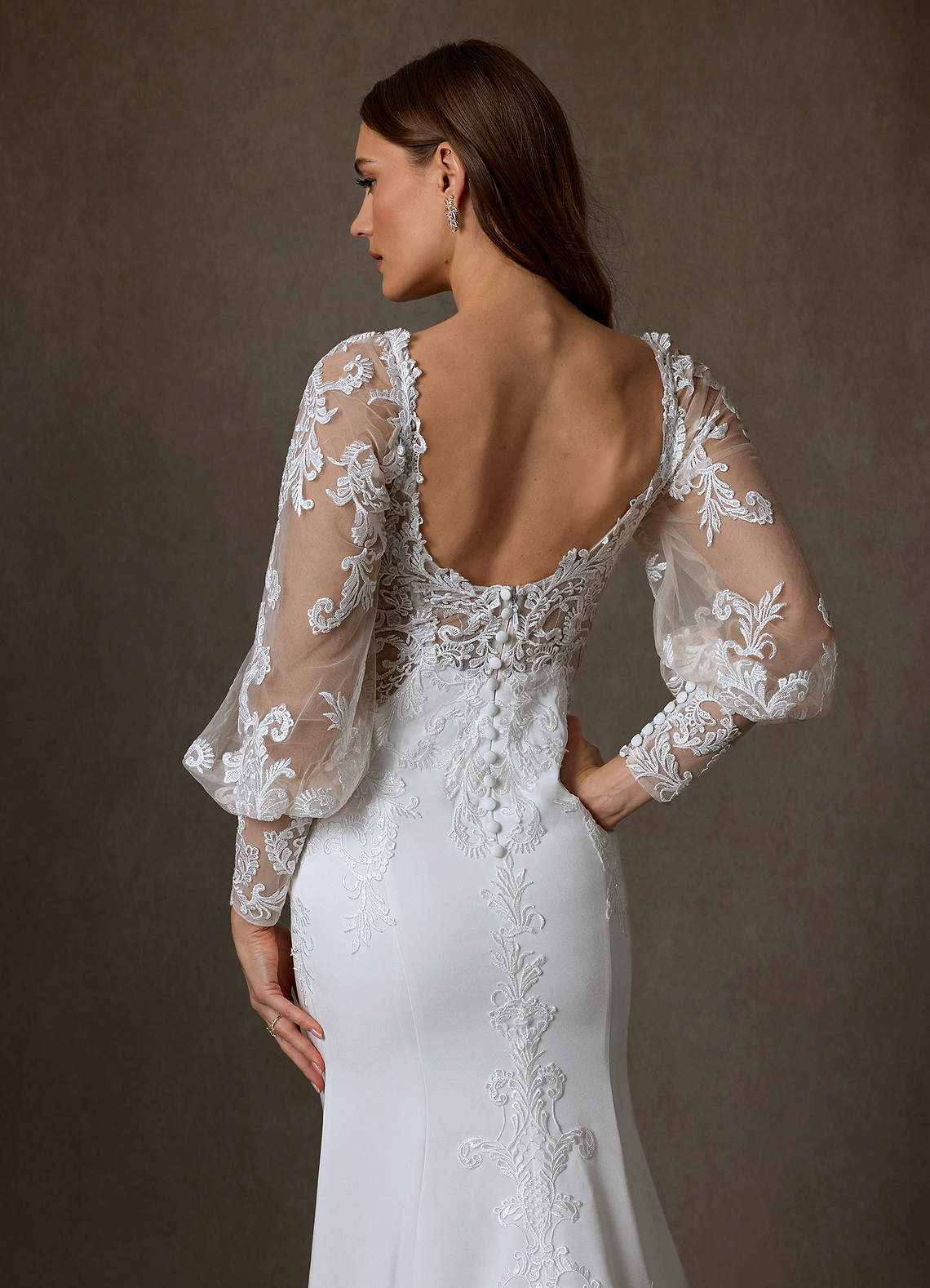elyessen Diamond White Mermaid Lace Dress