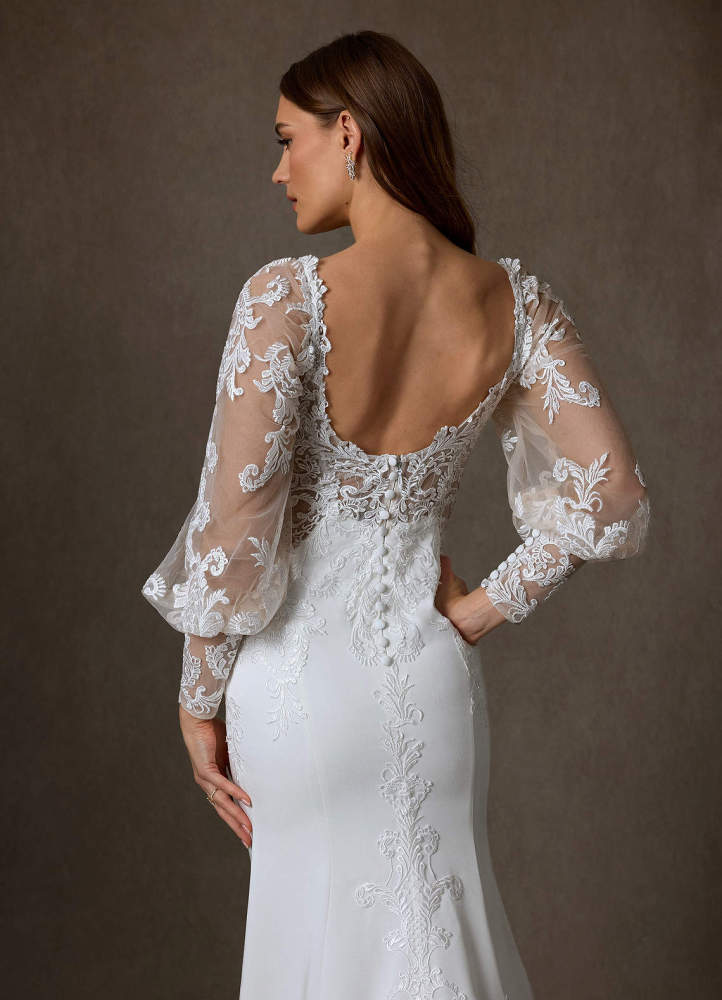 elyessen Diamond White Mermaid Lace Dress