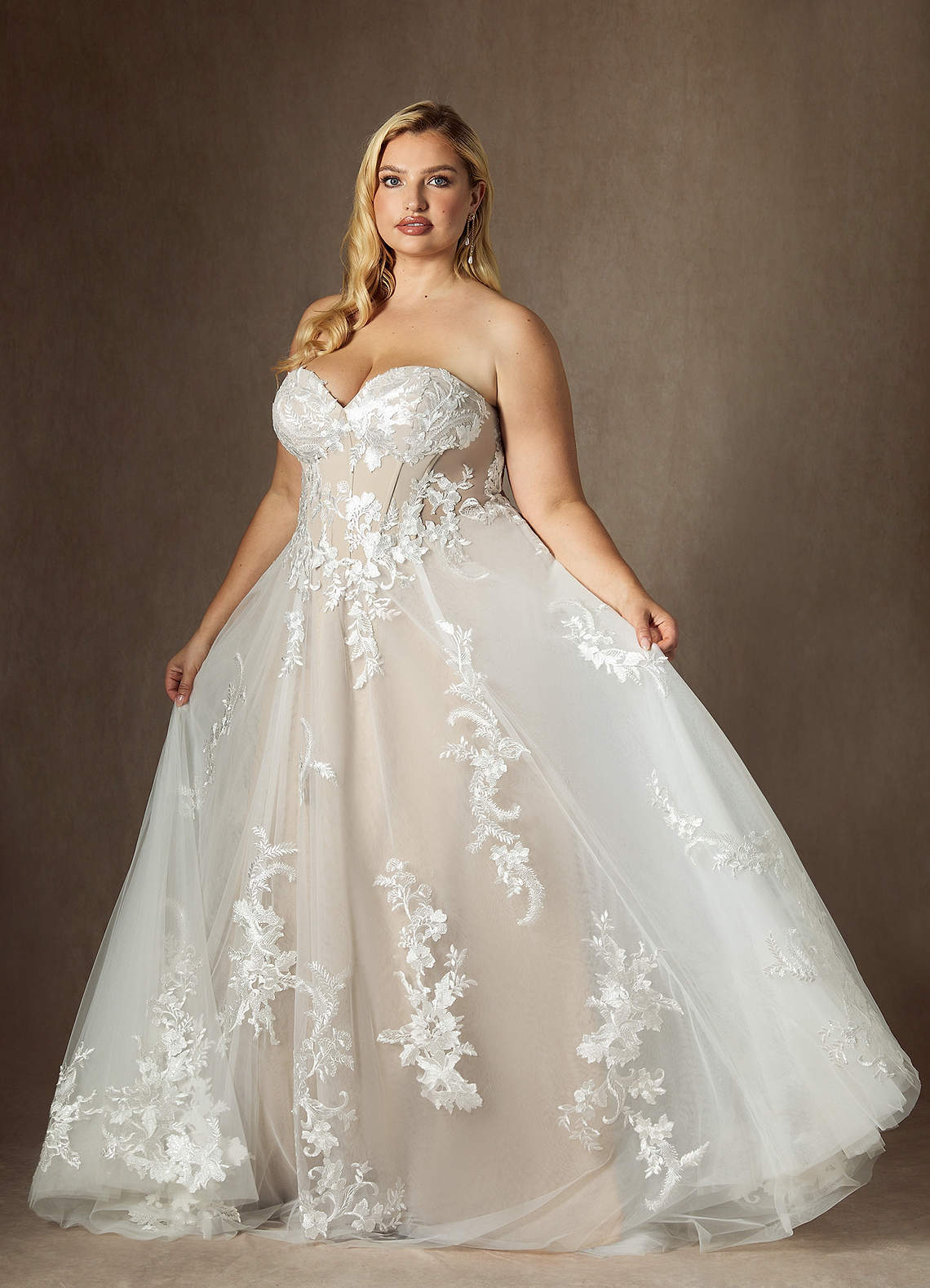 elyessen  Diamond White A-Line Sequins Tulle Dress