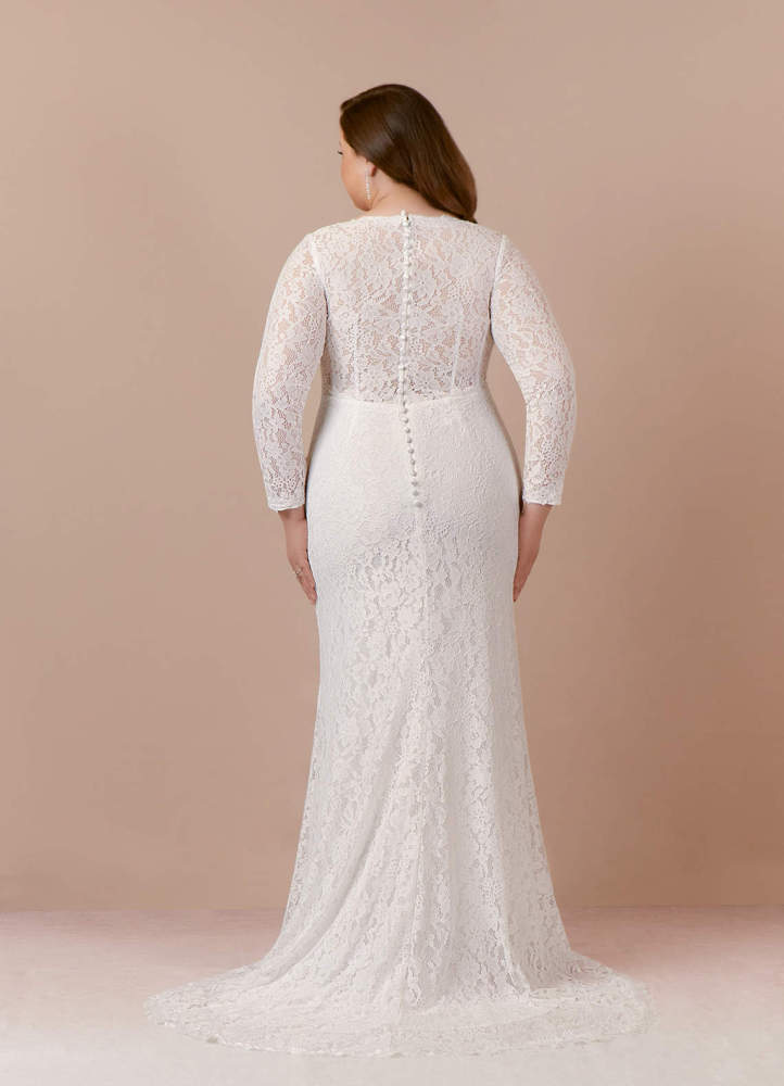 elyessen Indie Cream Sheath V-Neck Tulle Dress