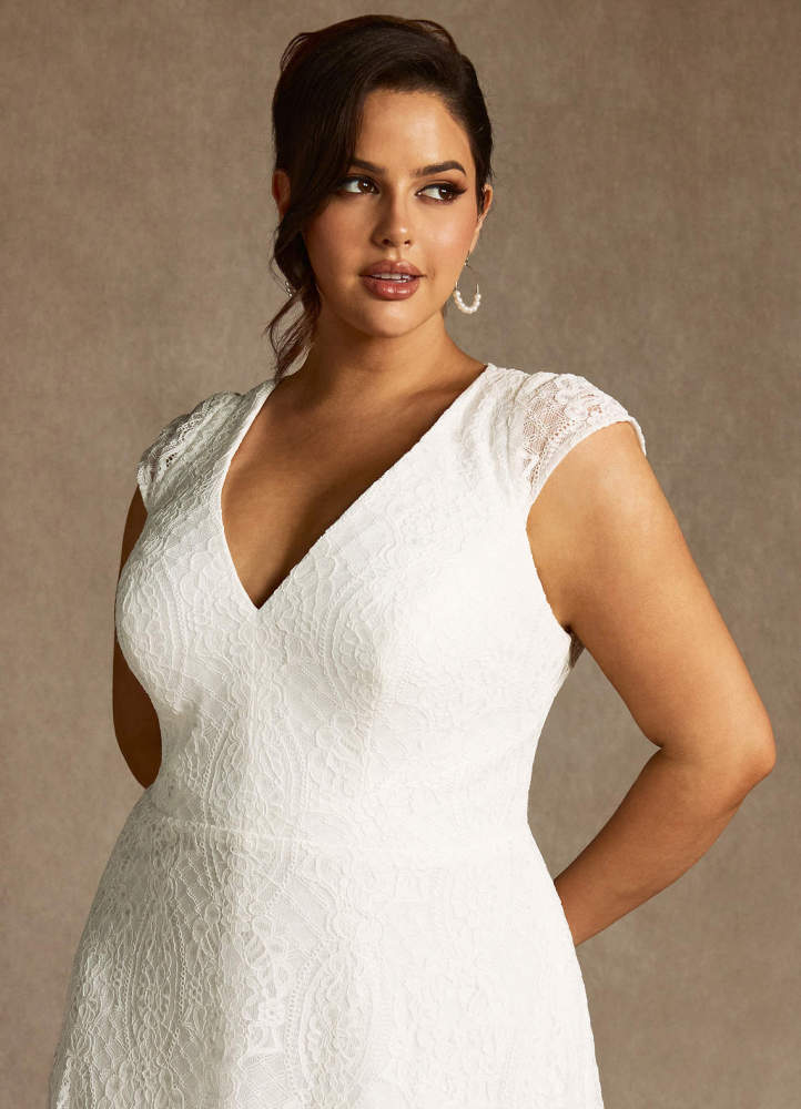 elyessen Lilly Diamond White A-Line Lace Dress