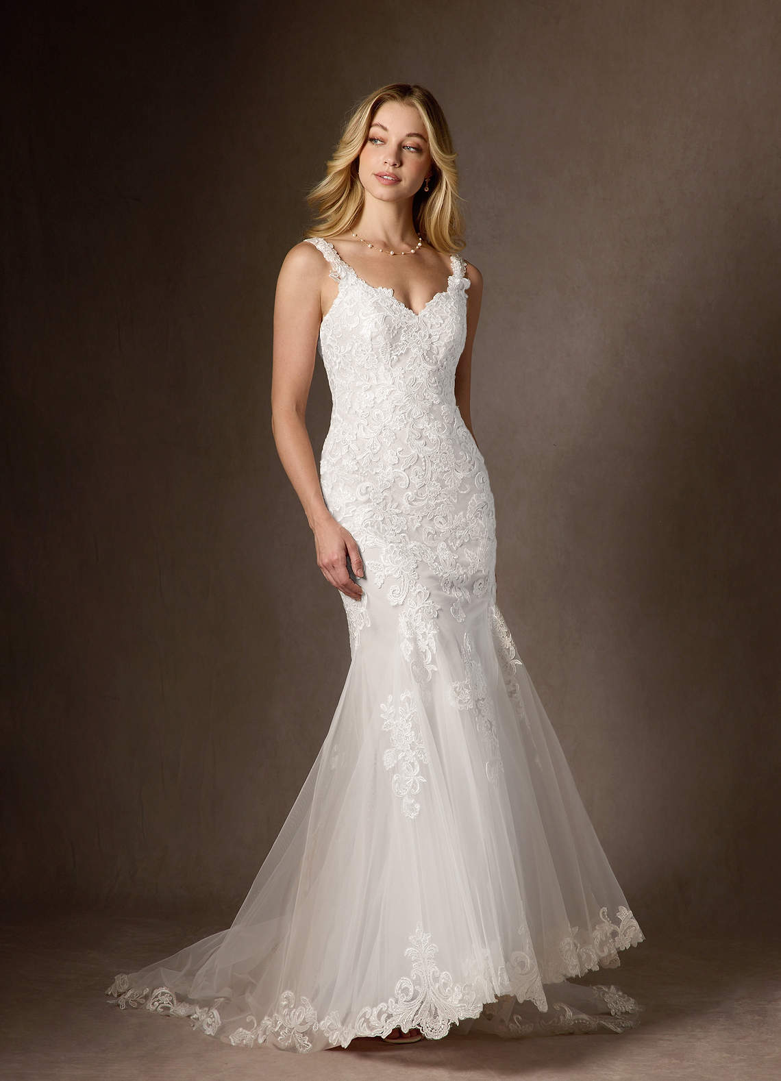 elyessen Poppy Diamond White Mermaid Sequins Tulle Dress