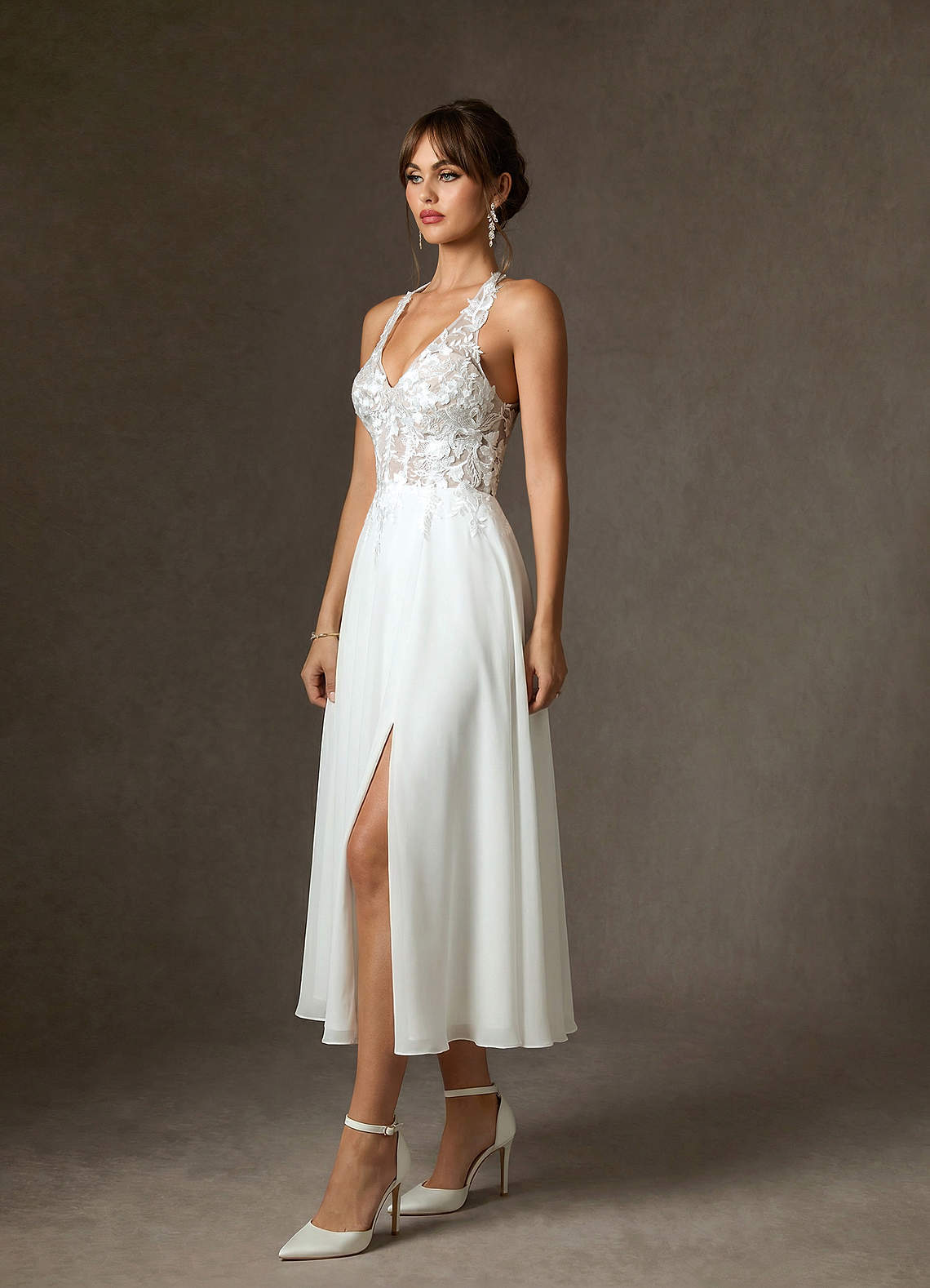 elyessen Sonia Diamond White A-Line Lace Dress