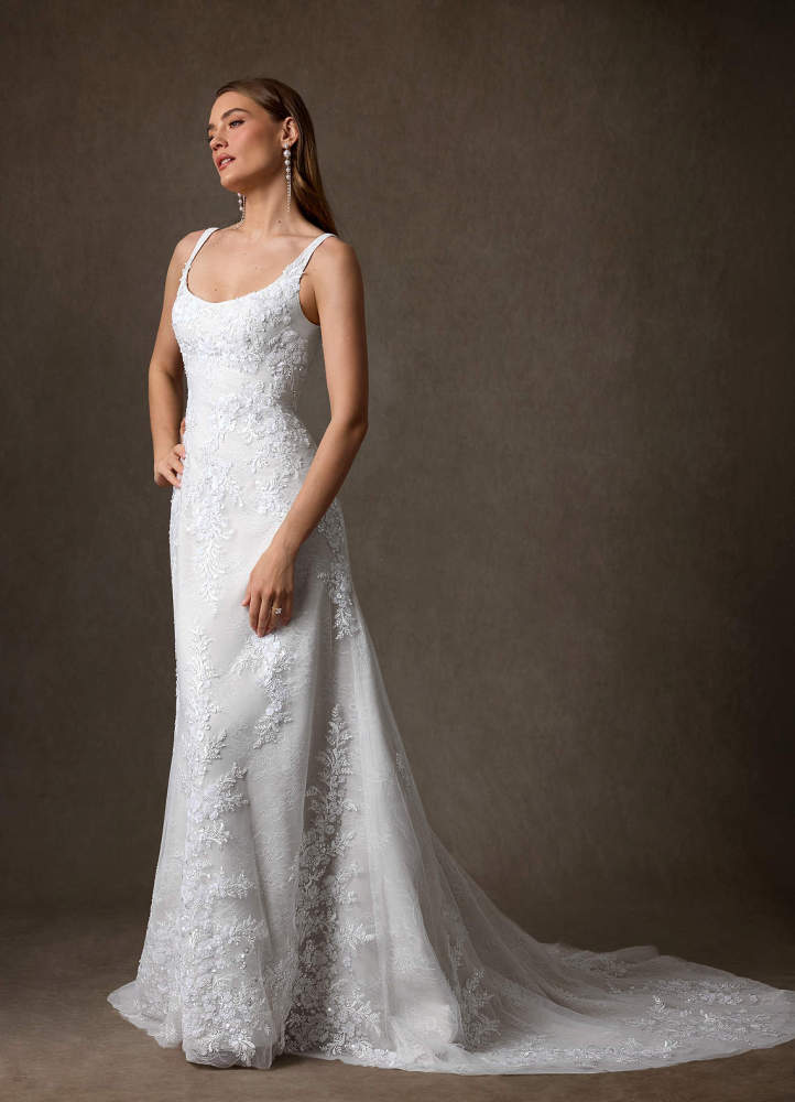 elyessen Rosalie Diamond White A-Line Lace Dress