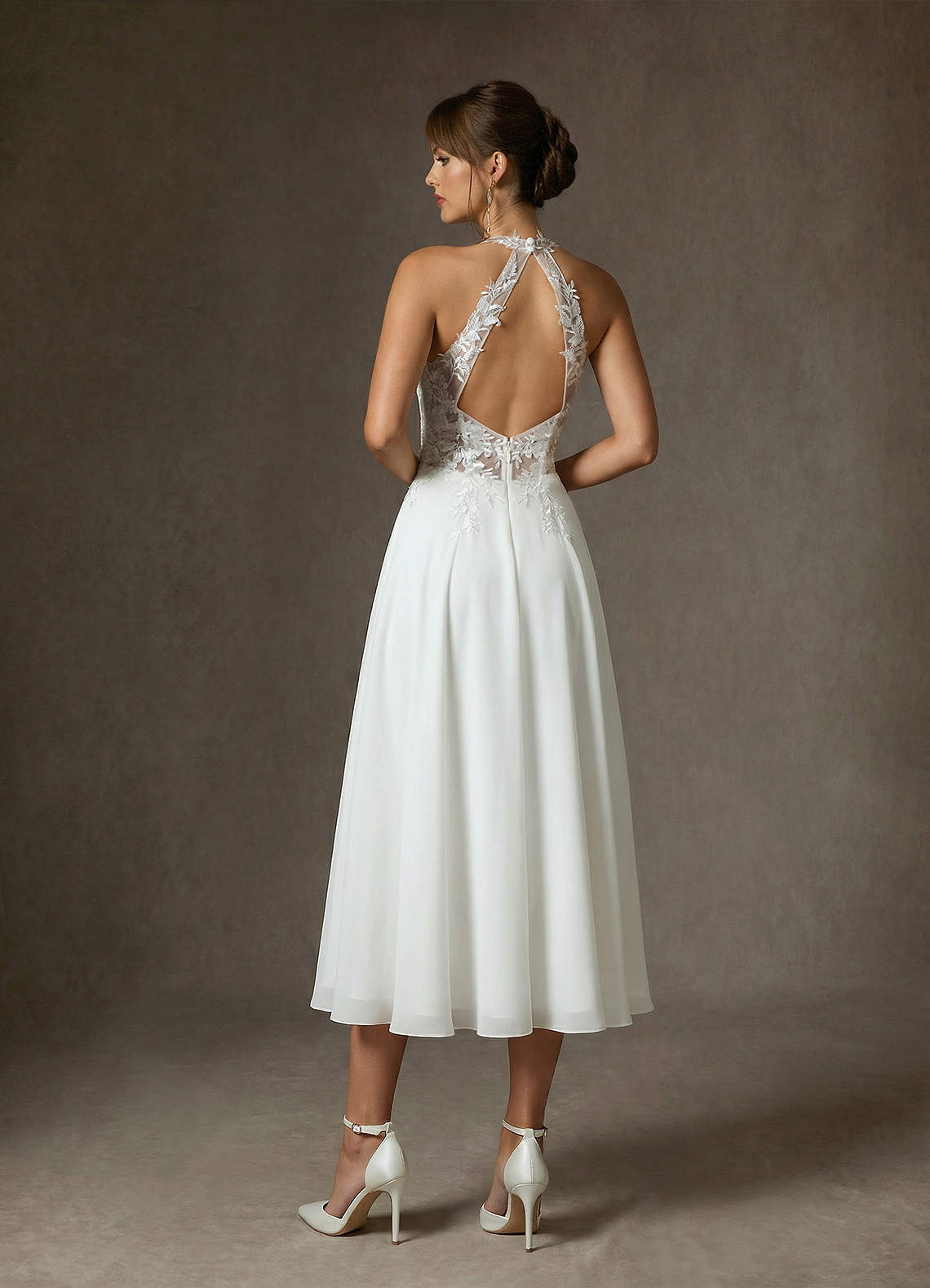 elyessen Sonia Diamond White A-Line Lace Dress