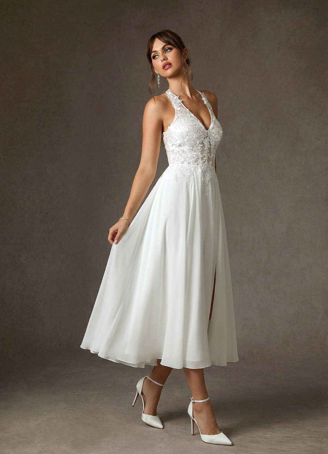 elyessen Sonia Diamond White A-Line Lace Dress
