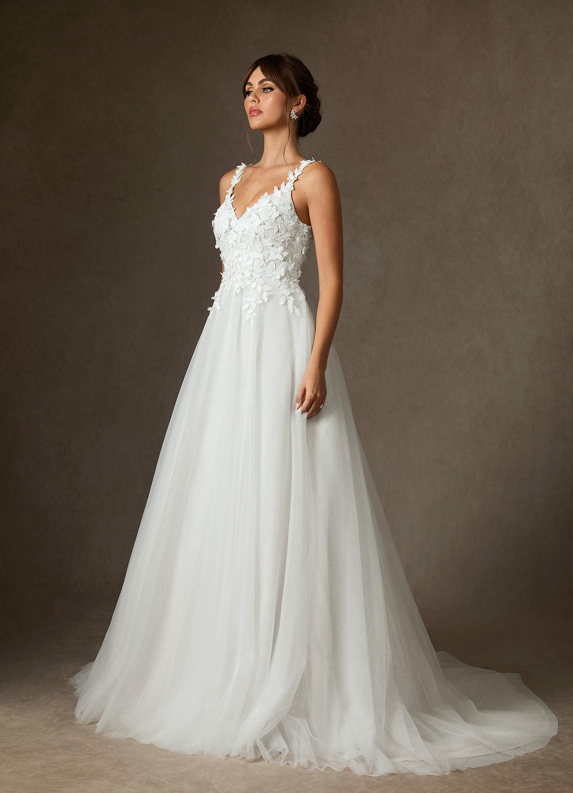 elyessen Shayna Diamond White Ball-Gown Lace Dress