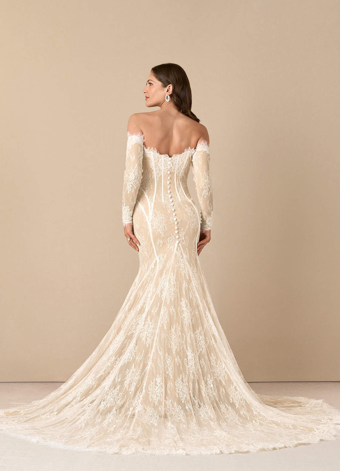 elyessen  Diamond White Mermaid Off the Shoulder Tulle Dress