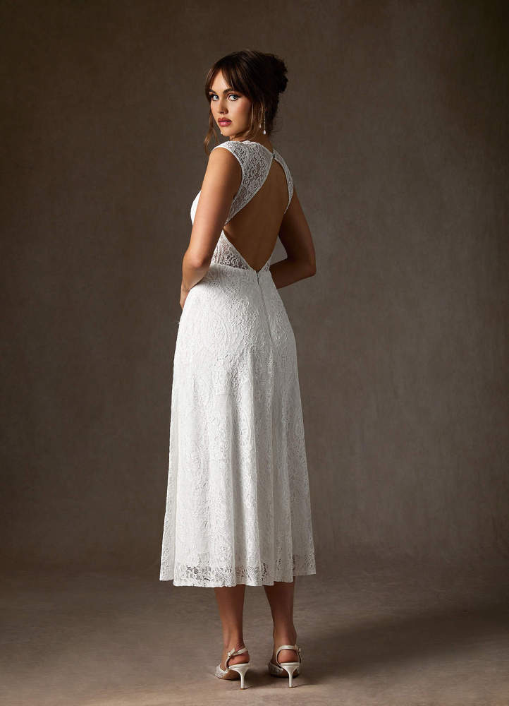 elyessen Lilly Diamond White A-Line Lace Dress