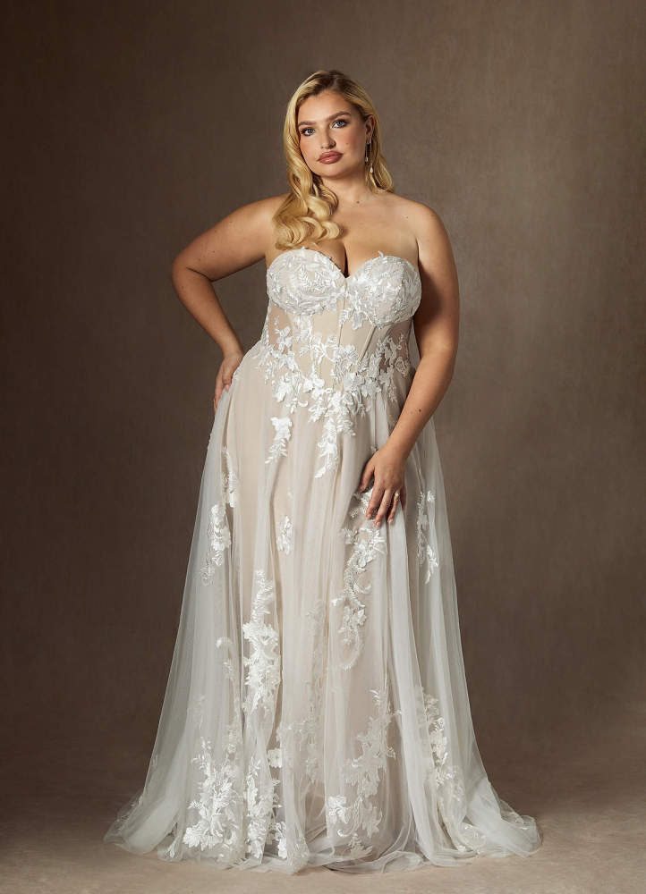 elyessen  Diamond White A-Line Sequins Tulle Dress