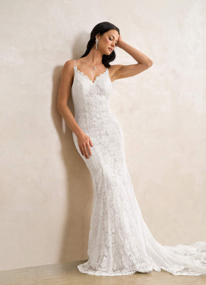 elyessen Prudence Diamond White Mermaid Sequins Tulle Dress