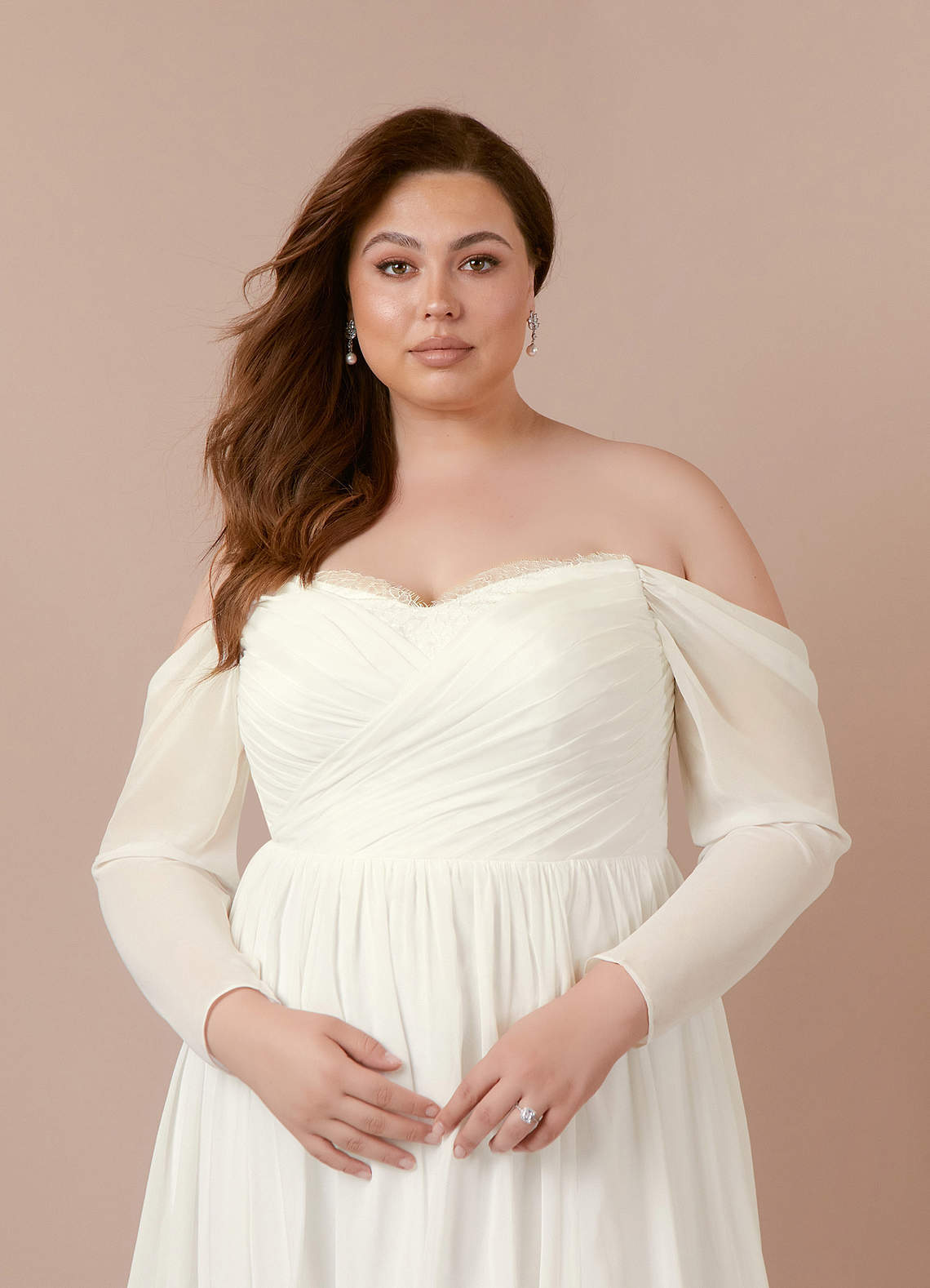 elyessen  Diamond White A-Line Sweetheart lace Chiffon Dress