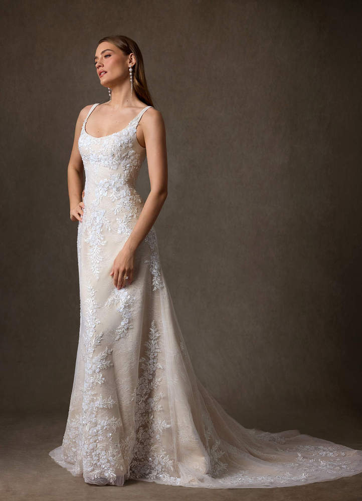 elyessen Rosalie Diamond White A-Line Lace Dress