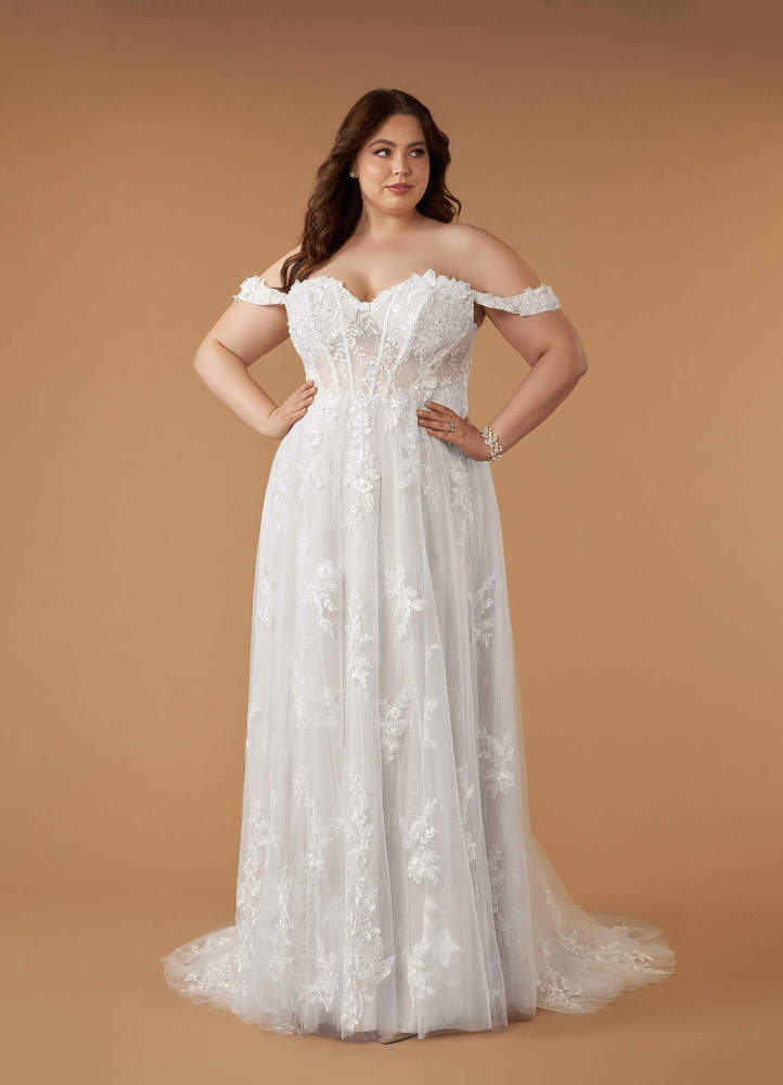 elyessen Florentina Diamond White A-Line Sweetheart Sequins Tulle Dress
