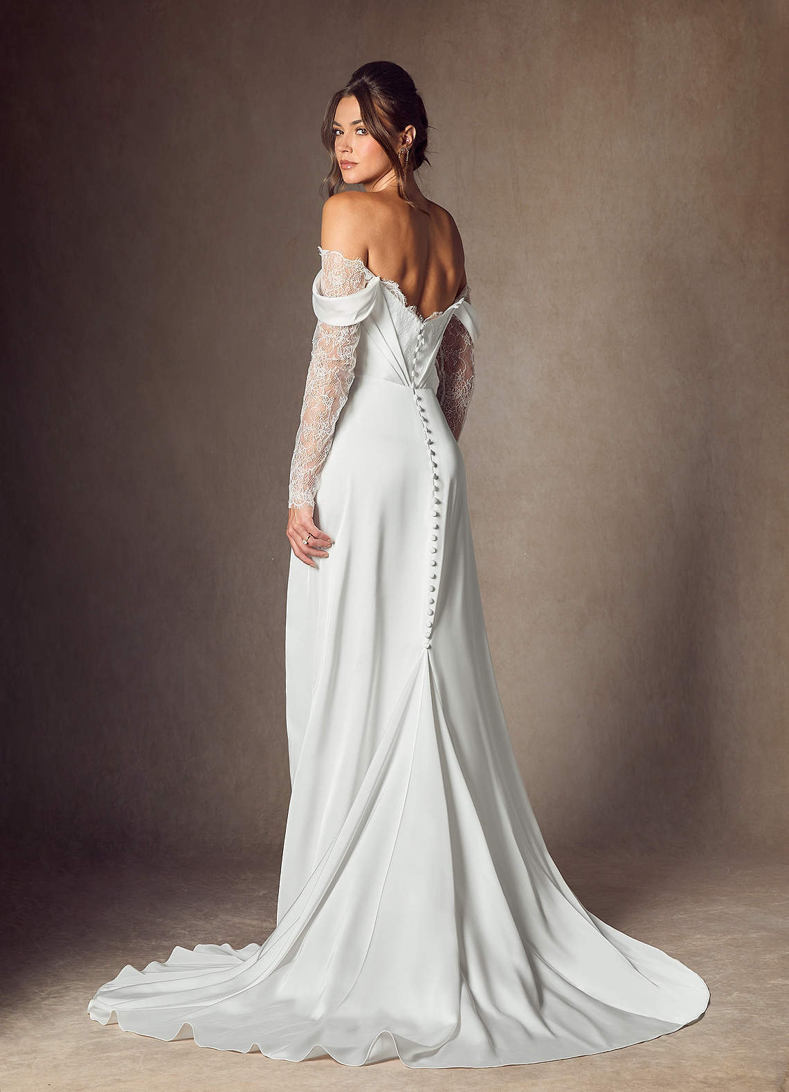 elyessen Alexa Stretch Diamond White A-Line Sweetheart Neckline Lace Dress
