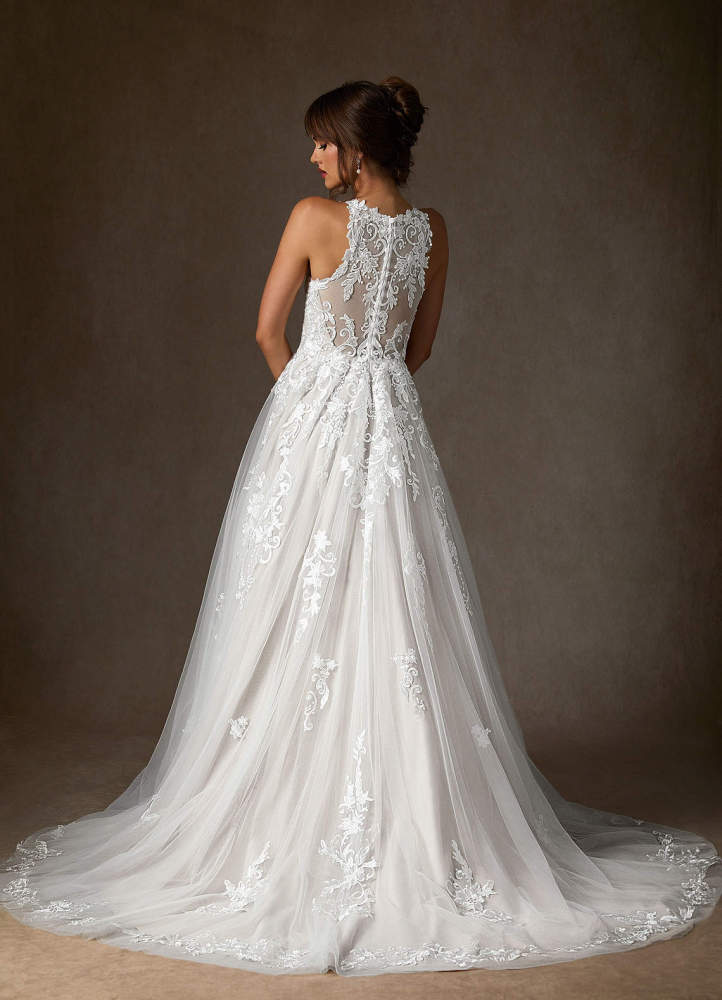 elyessen Melrose Diamond White A-Line Sweetheart Lace Tulle Dress