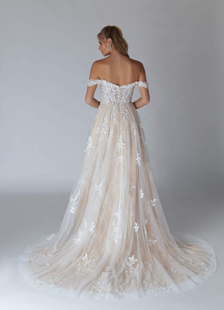 elyessen Diamond White A-Line Sweetheart Sequins Tulle Dress