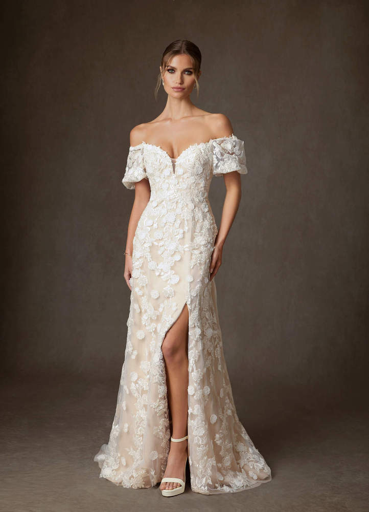 elyessen Diamond White A-Line Sweetheart Lace Dress