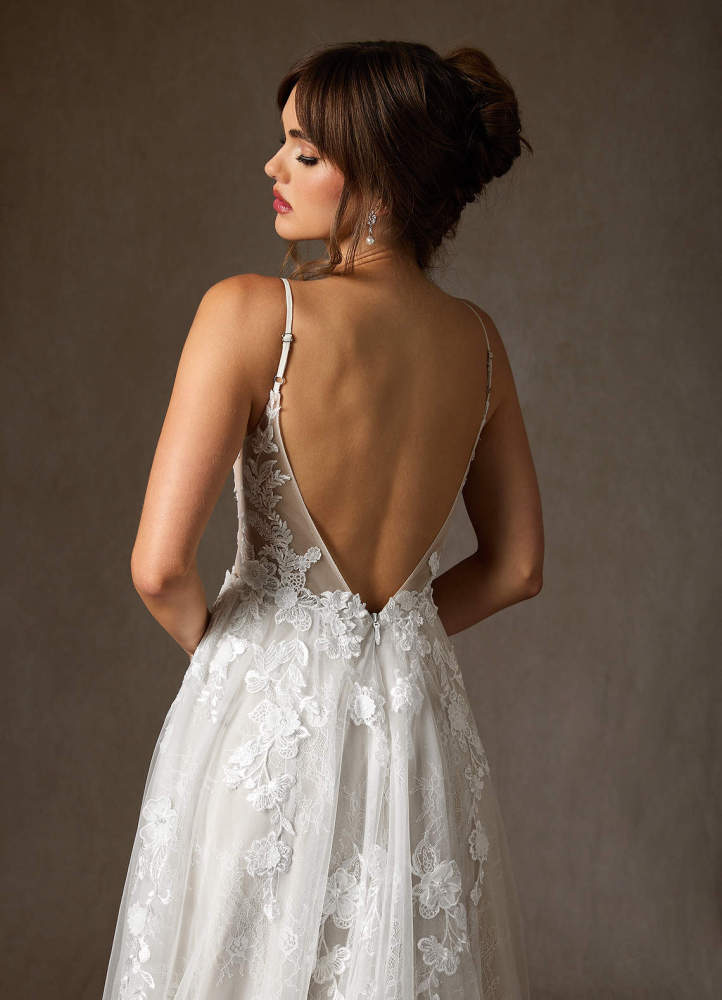 elyessen Monda Diamond White A-Line Lace Tulle Dress