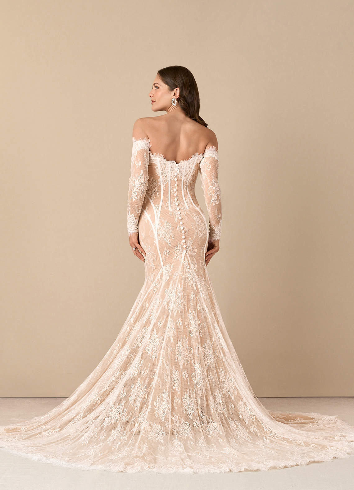 elyessen  Diamond White Mermaid Off the Shoulder Tulle Dress
