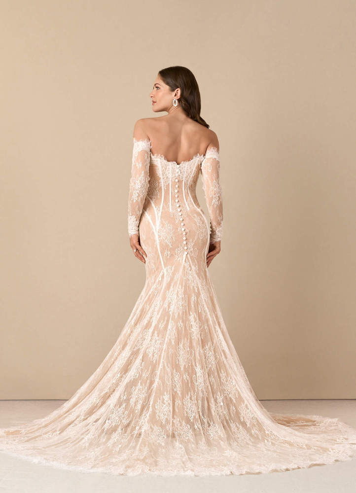 elyessen  Diamond White Mermaid Off the Shoulder Tulle Dress