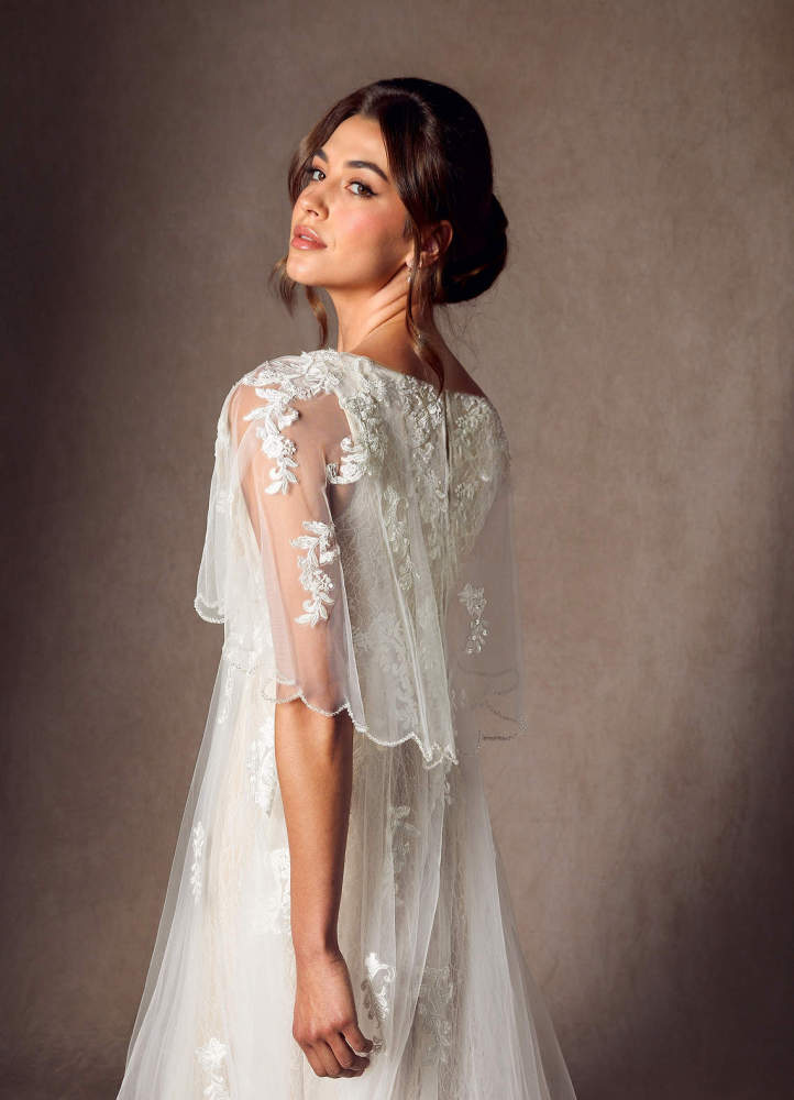 elyessen Renesmee Diamond White A-Line Sequins Tulle Dress