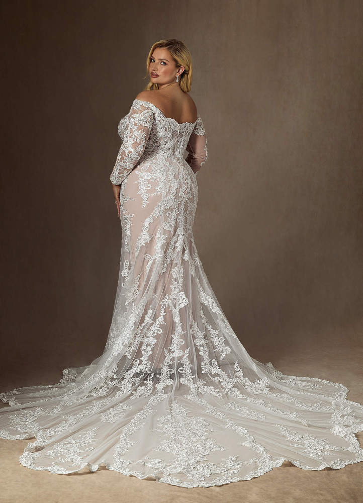 elyessen  Diamond White Mermaid Sequins Tulle Dress