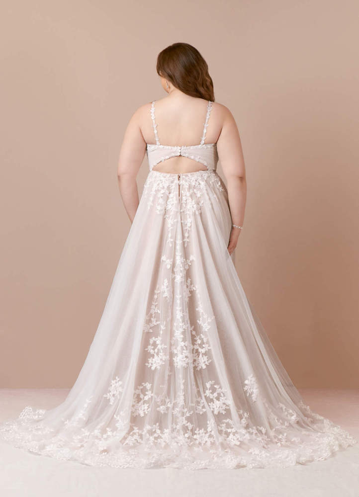 elyessen Free pannier Diamond White A-Line V-Neck Lace Tulle Dress