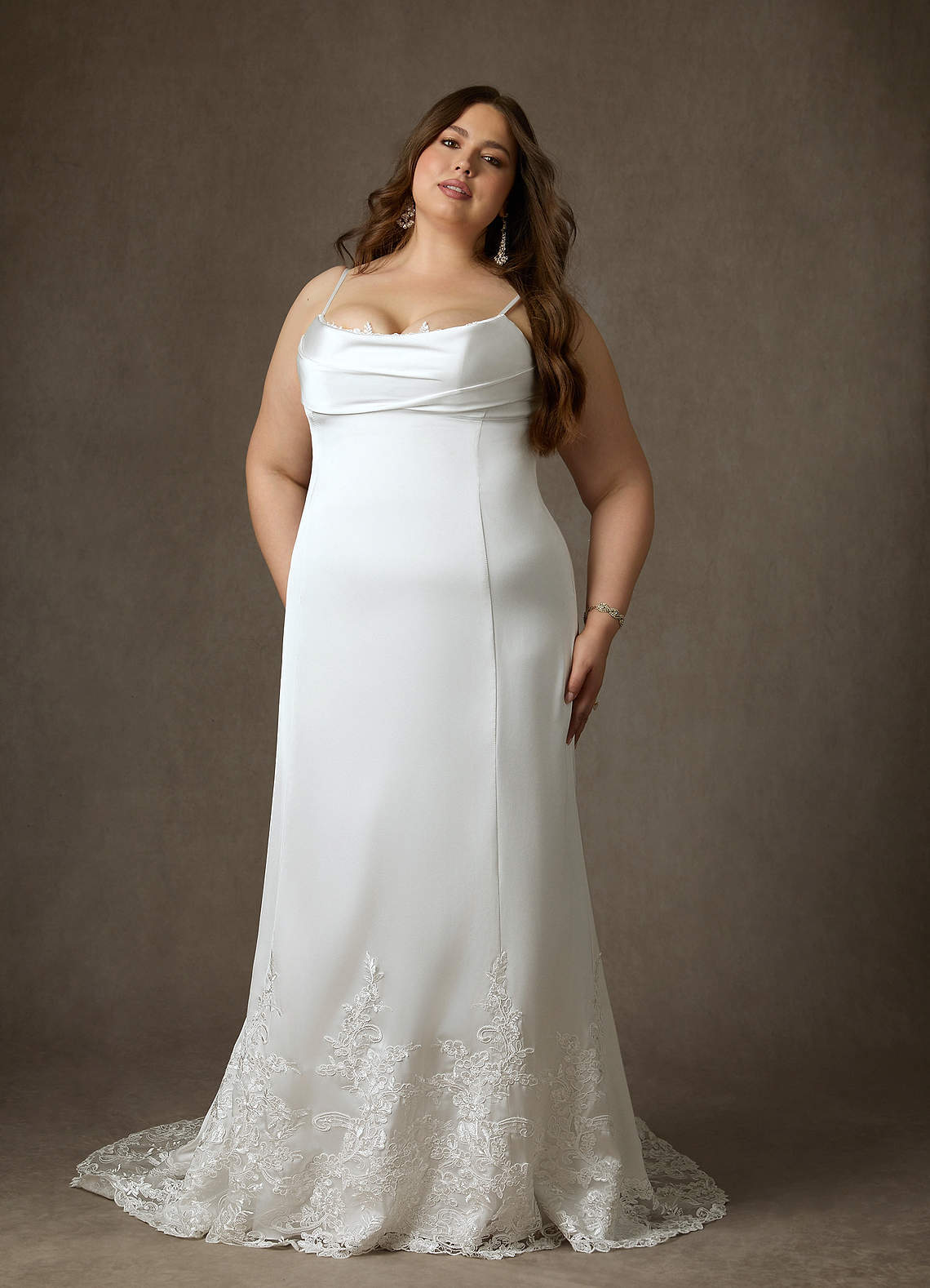 elyessen Eliora Stretch Diamond White Fit and Flare Stretch Satin Dress
