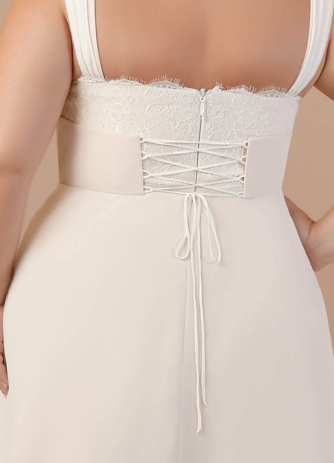 elyessen  Diamond White A-Line Sweetheart lace Chiffon Dress