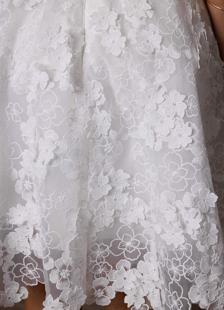 elyessen Cyra Diamond White A-Line Lace Dress