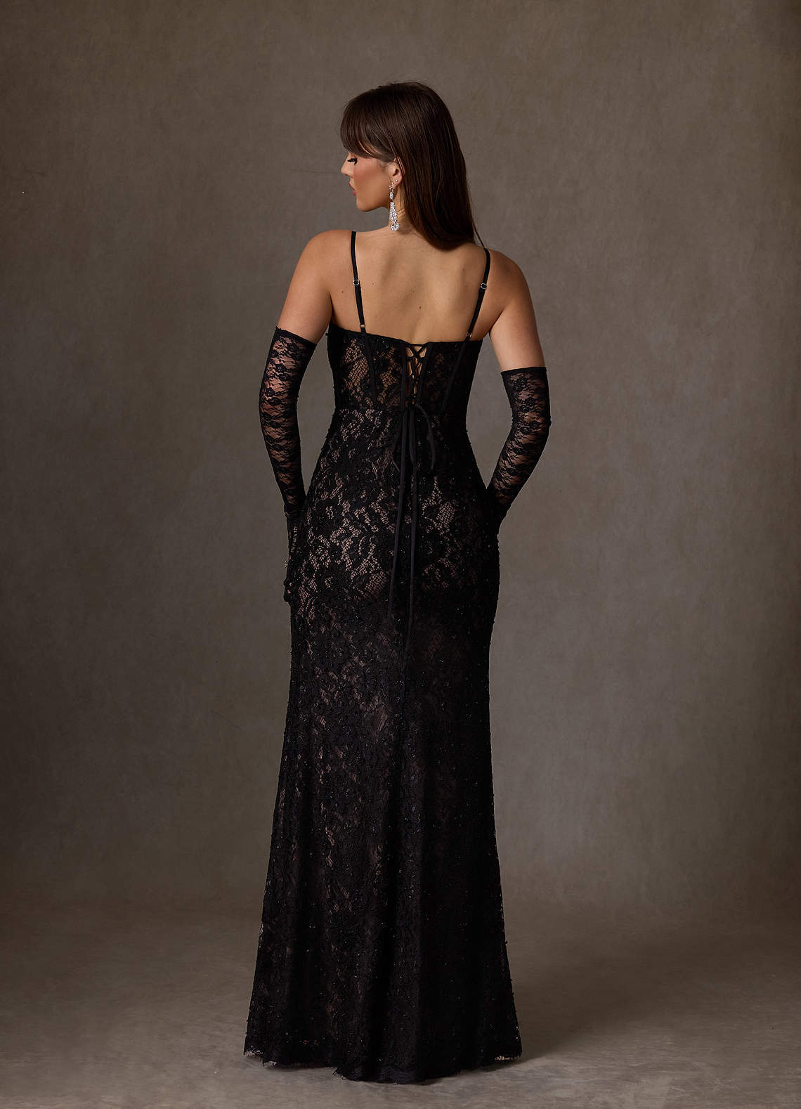 elyessen Jyotsna Stretch Diamond White A-Line Lace Dress