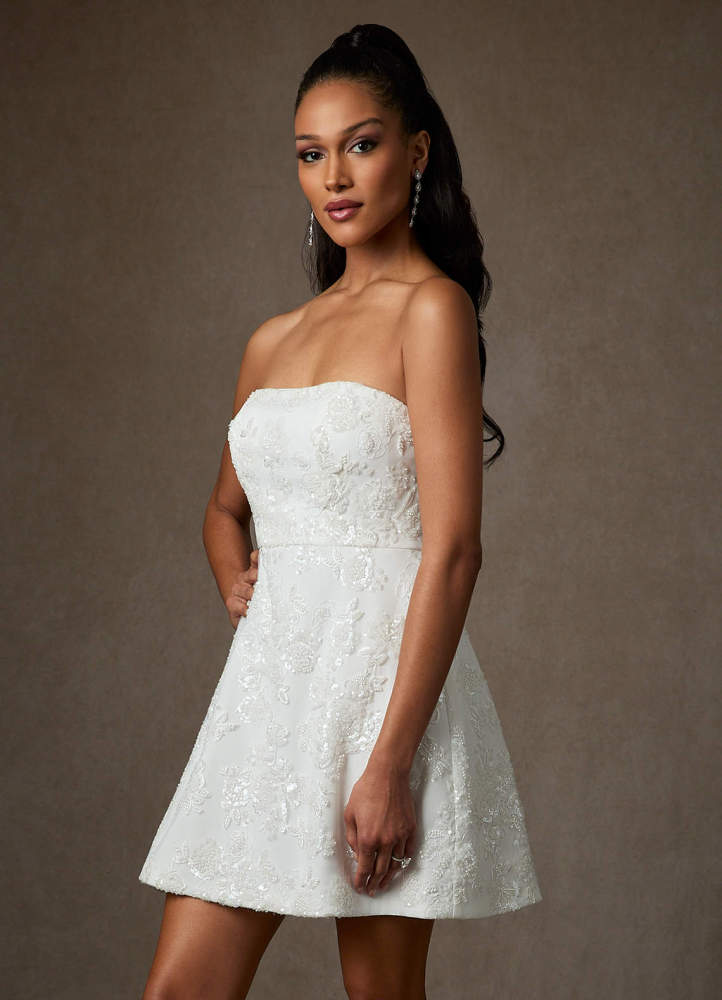 elyessen Atila Diamond White A-Line Lace Dress