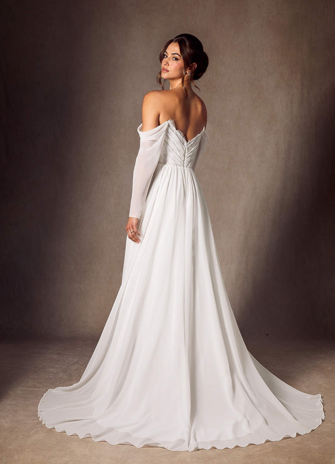elyessen Lilith Diamond White A-Line Sweetheart lace Chiffon Dress