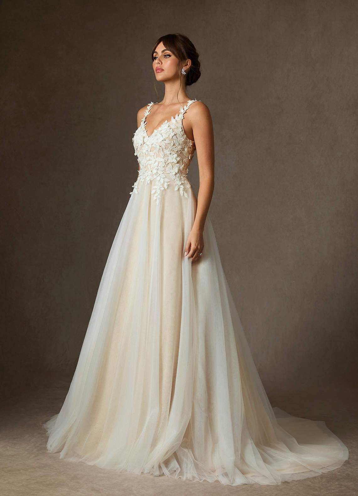 elyessen Shayna Diamond White Ball-Gown Lace Dress