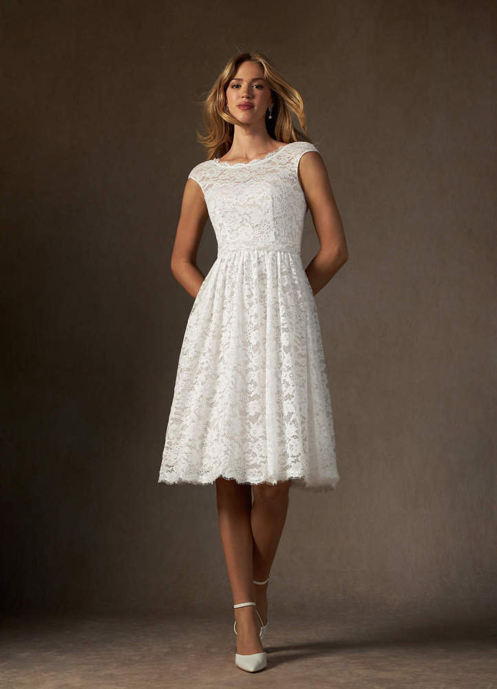 elyessen Ginnie Diamond White A-Line Lace Dress