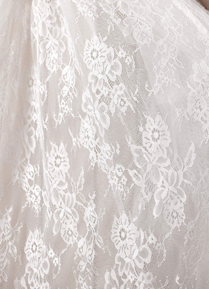 elyessen Demetria Diamond White Ball-Gown Strapless Lace Dress