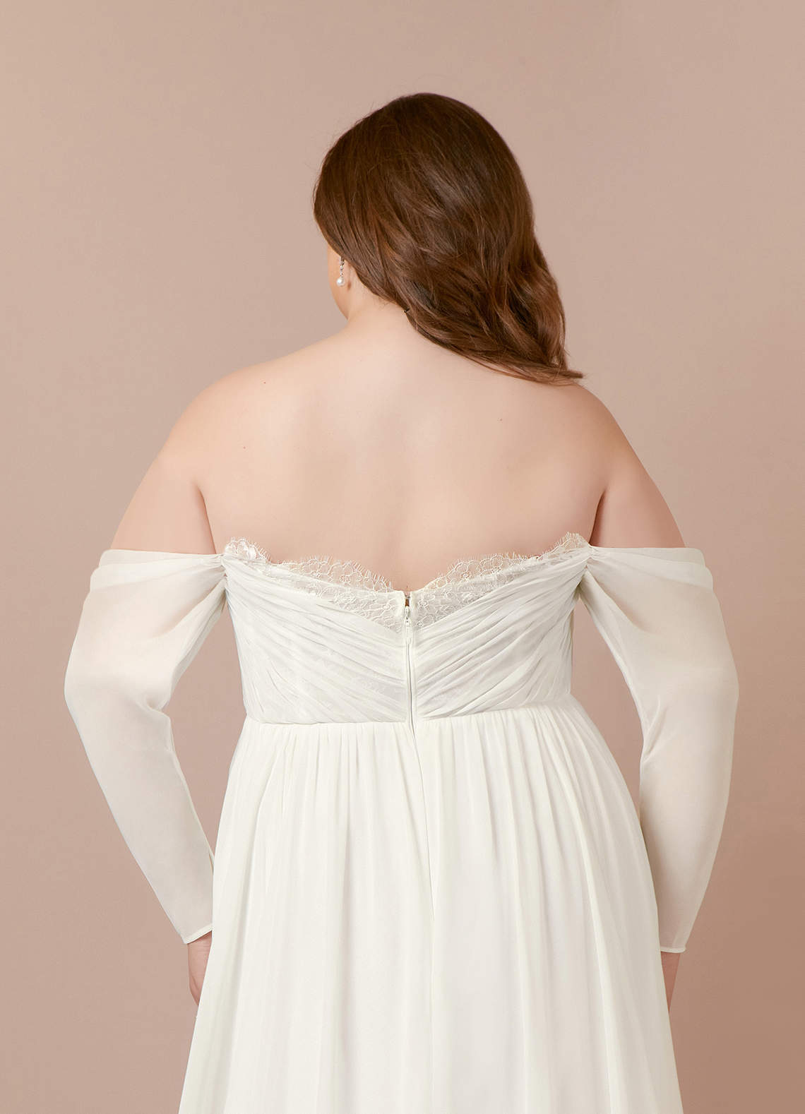 elyessen  Diamond White A-Line Sweetheart lace Chiffon Dress