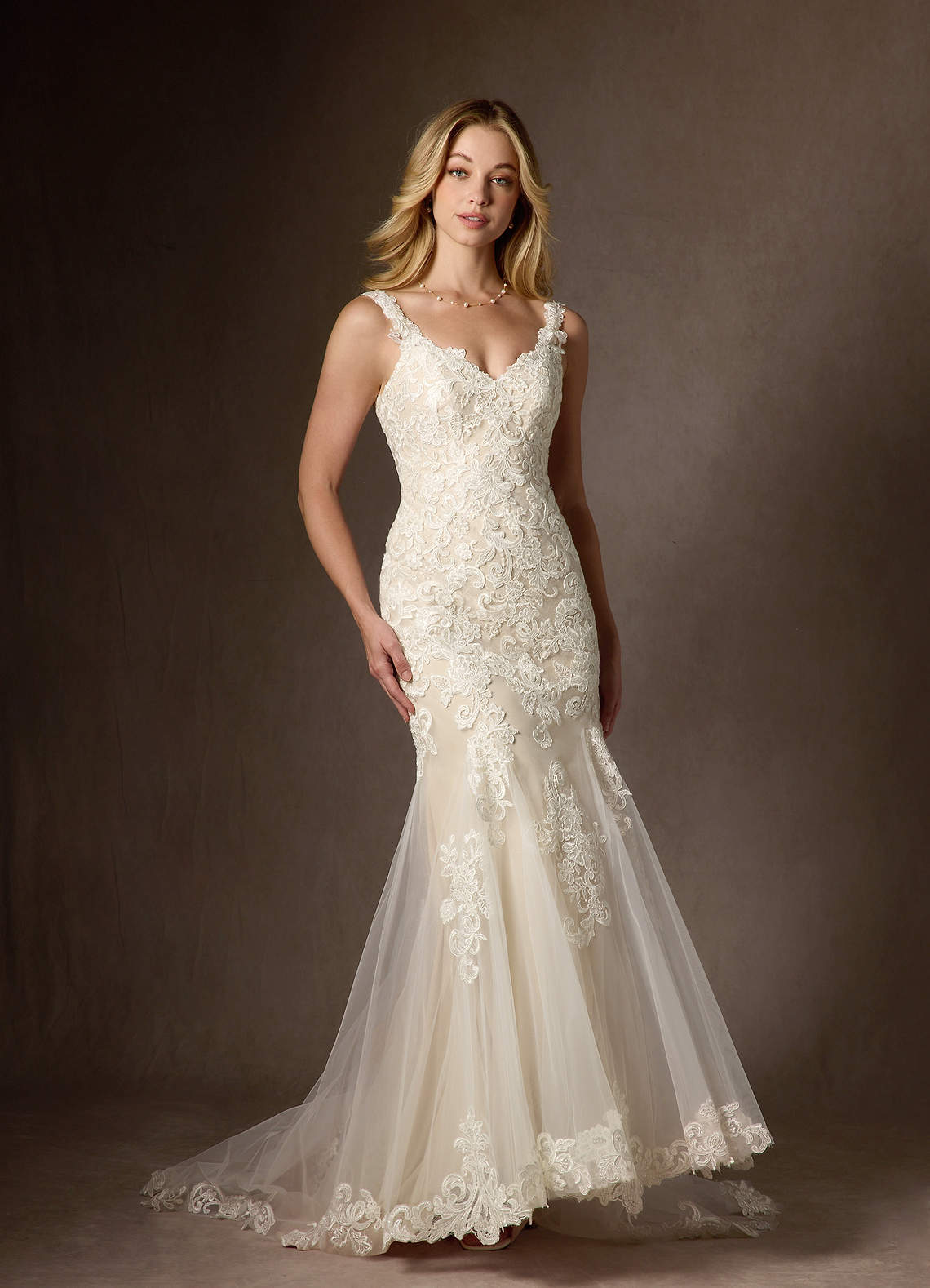 elyessen Poppy Diamond White Mermaid Sequins Tulle Dress