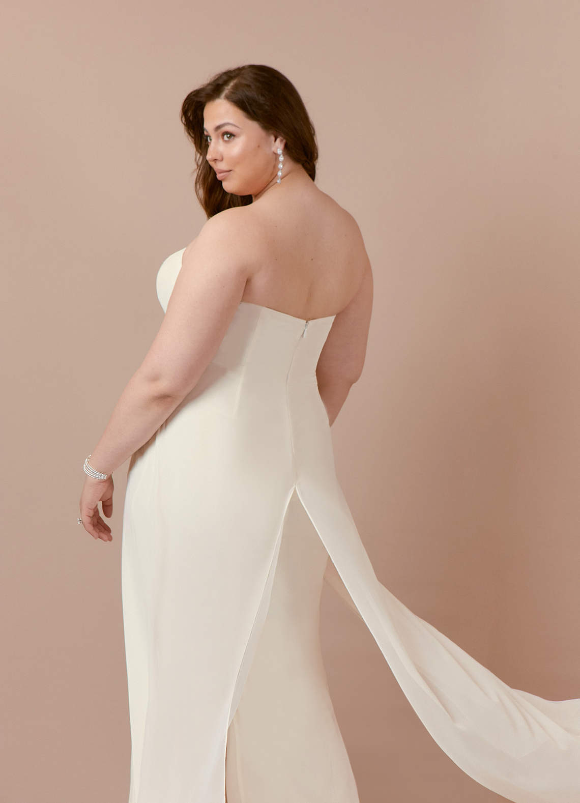 elyessen  Diamond White Pant Styles Strapless Chiffon Dress