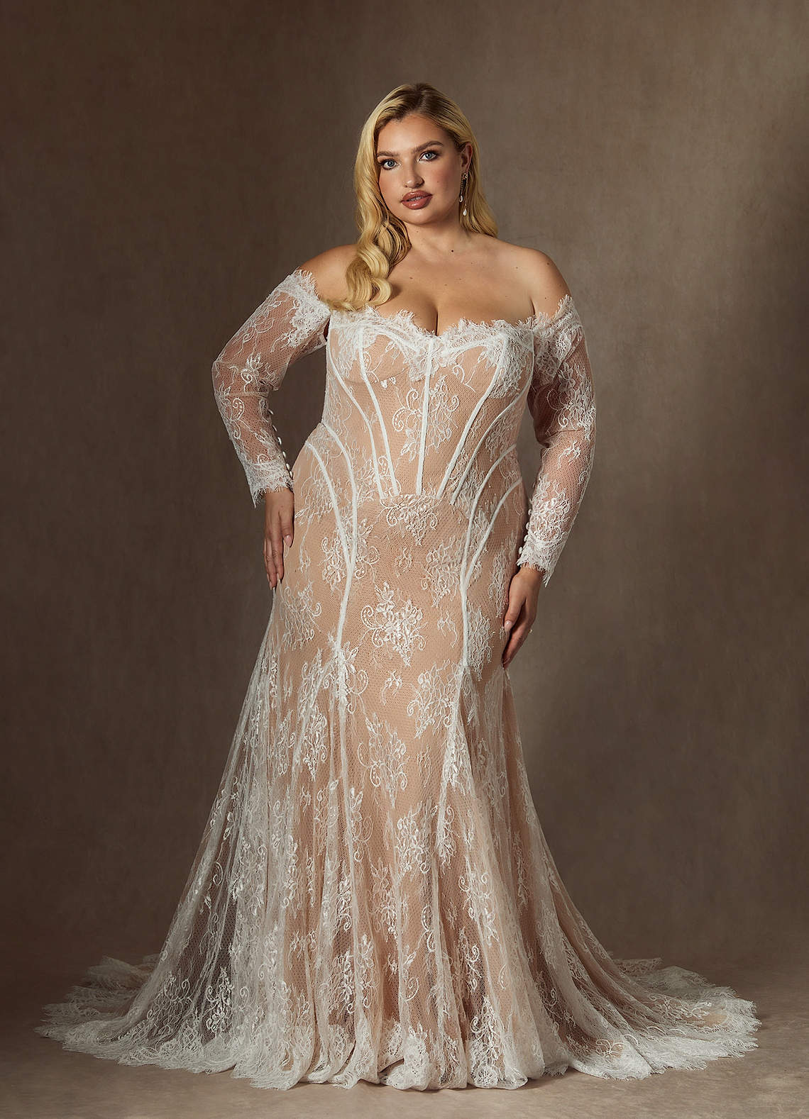 elyessen  Diamond White Mermaid Off the Shoulder Tulle Dress