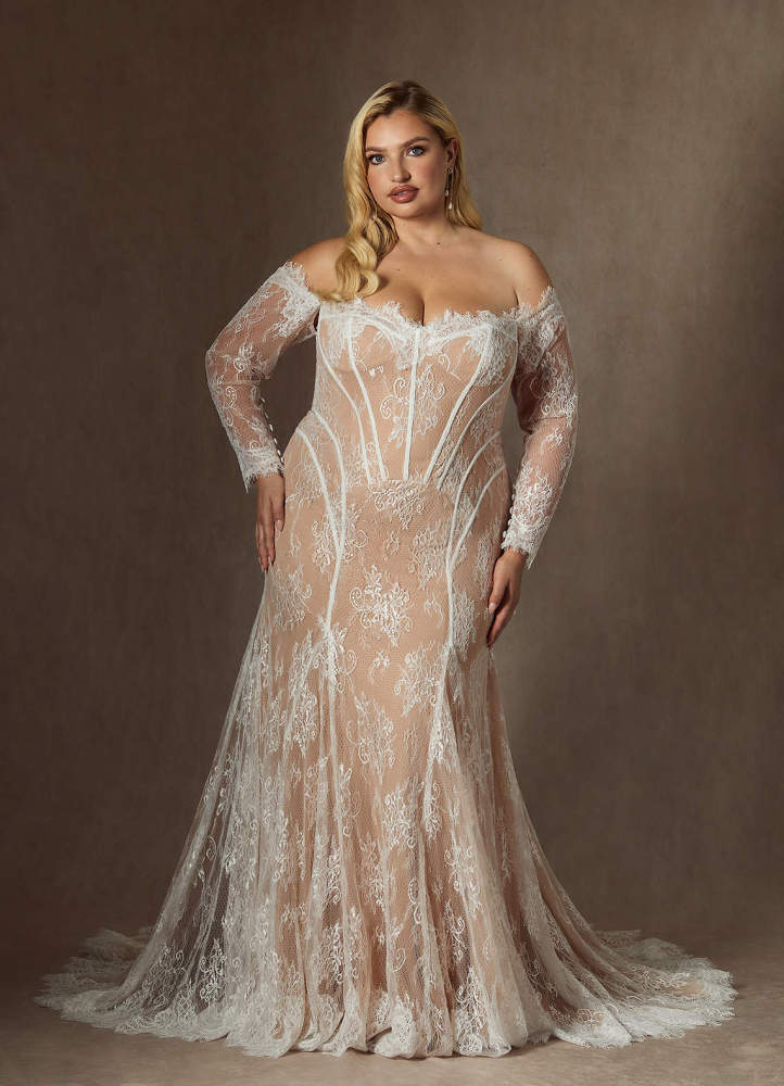elyessen  Diamond White Mermaid Off the Shoulder Tulle Dress