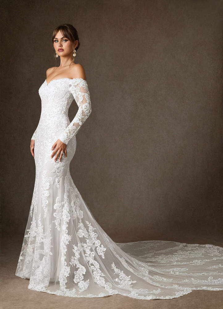 elyessen Empiria Diamond White Mermaid Sequins Tulle Dress