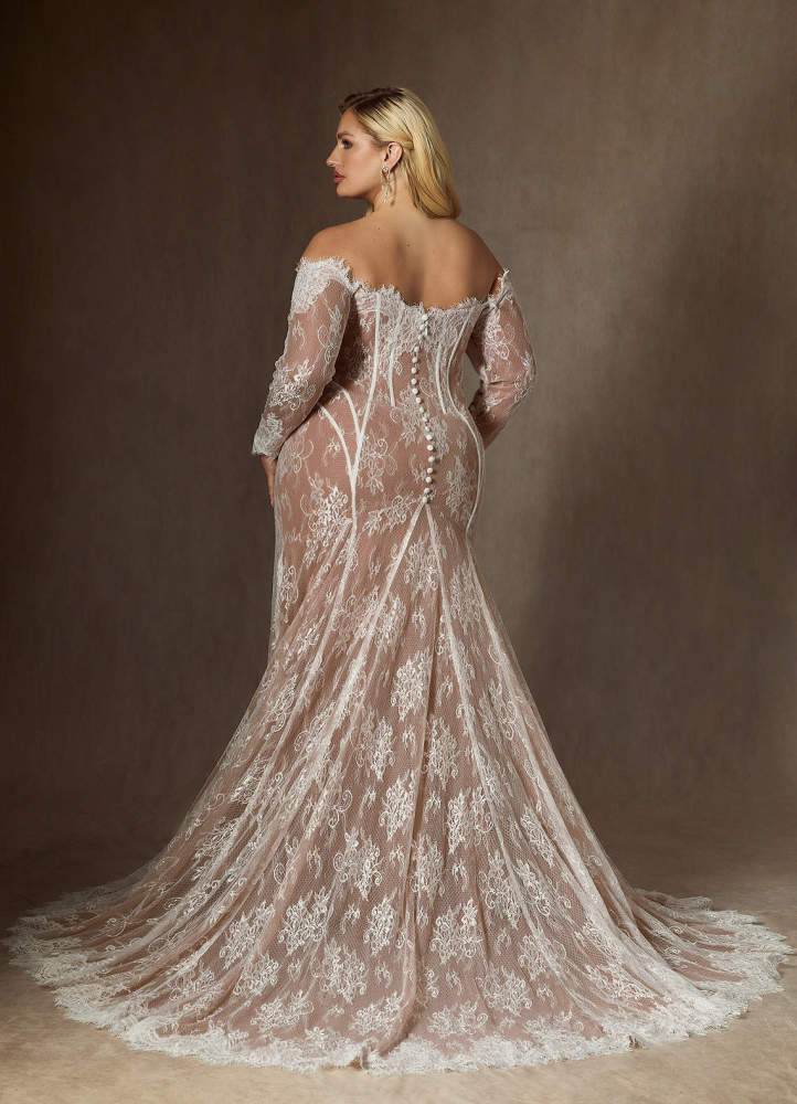 elyessen  Diamond White Mermaid Off the Shoulder Tulle Dress