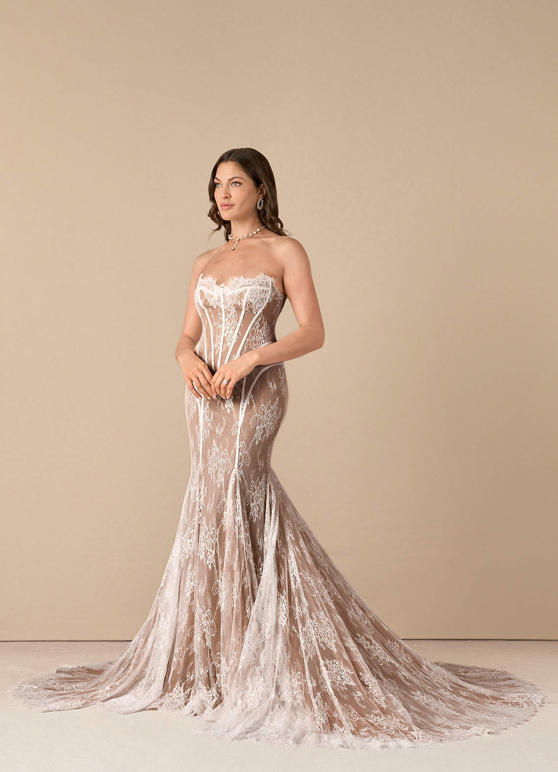 elyessen  Diamond White Mermaid Off the Shoulder Tulle Dress